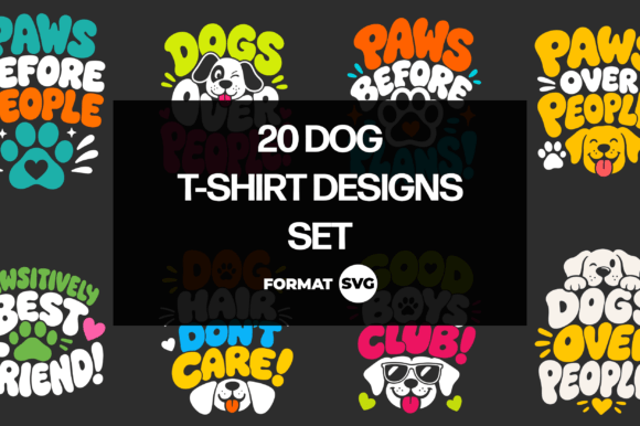 20 Funny Dog SVG Designs 5 for T-Shirt Designs and Graphics