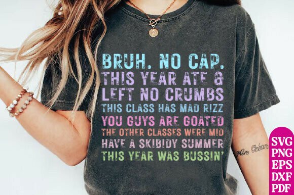 Bruh No Cap This Year Ate PNG SVG - Funny Graphics for T-Shirt Designs