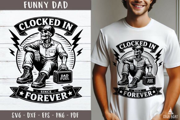Clocked in Dad Forever SVG Funny Design