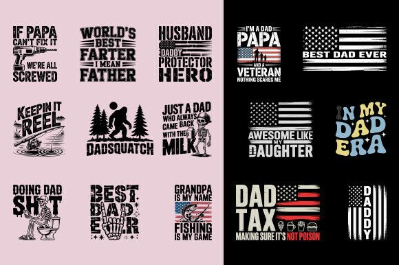 Fathers Day Svg Bundle for T-Shirt Designs and Graphics