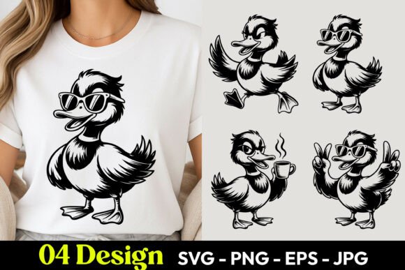 Funny Duck SVG PNG for Creative Design Projects
