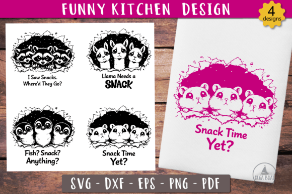 Hungry Snack Animal SVG Funny Kitchen Graphics