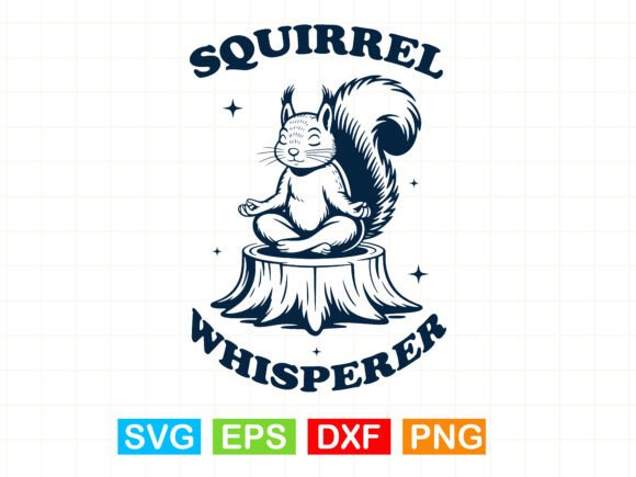 Meditating Squirrel SVG Funny Yoga Graphics for T-Shirt Designs