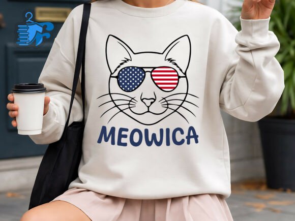 Meowica SVG Patriotic Cat for Blog & T-Shirt Graphics